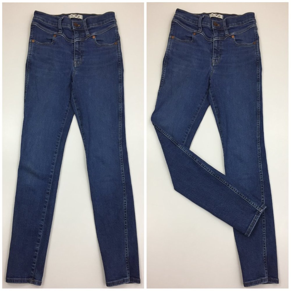 MADEWELL Medium Wash 10" High Rise Logo Hardware Skinny Jeans